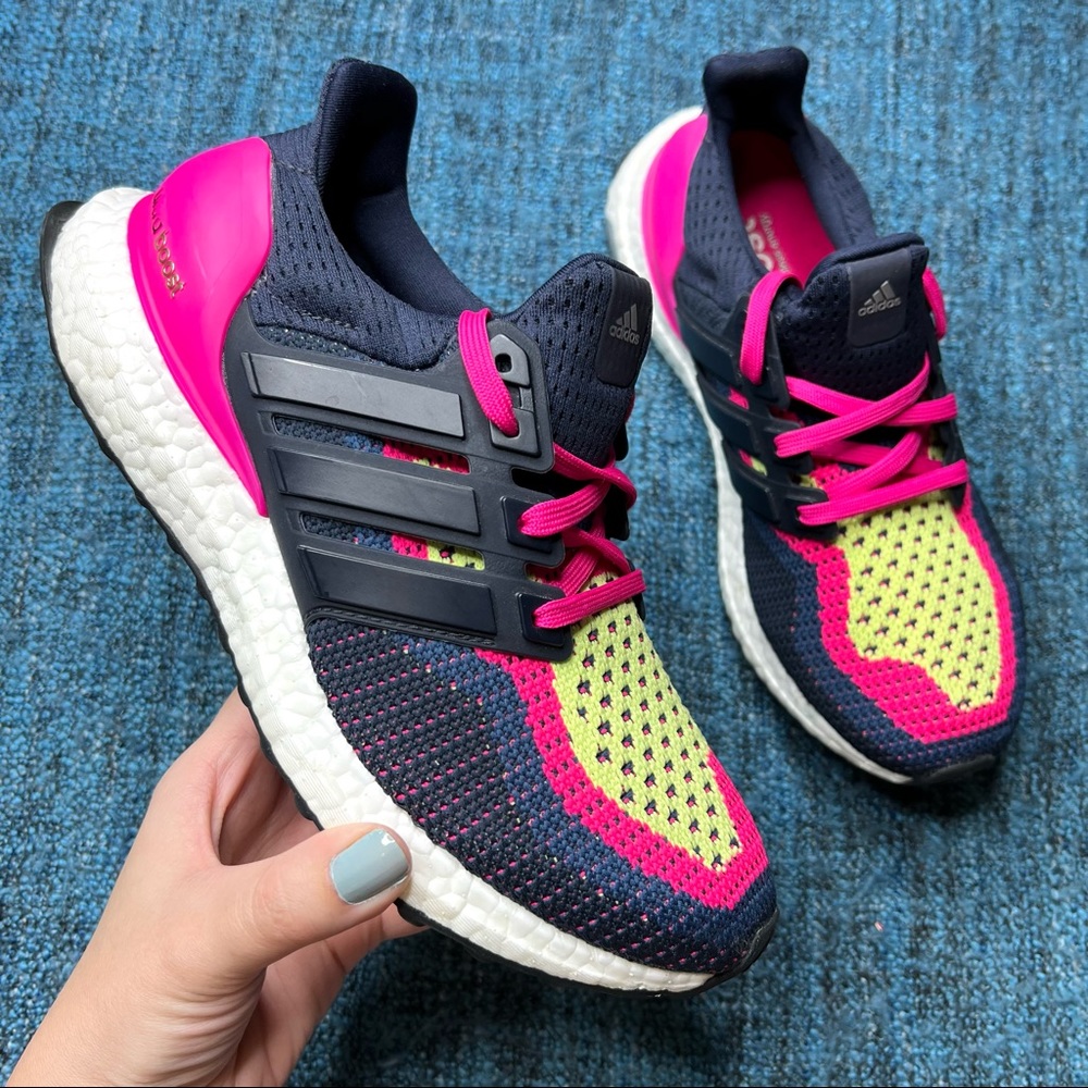 Adidas Ultraboost 2.0 Sneakers in Night Navy and Pink Women's Size 6.5 Shoes